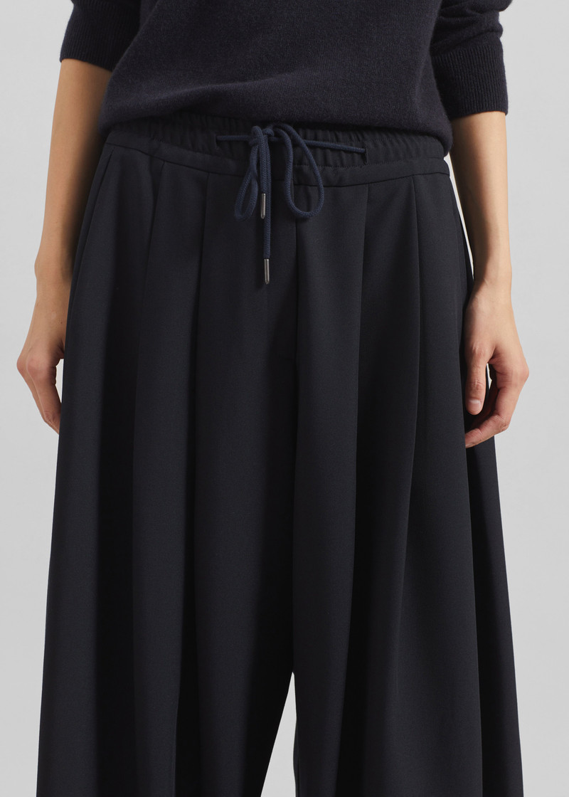 Corlen Pleated Wide Pants - Dark Navy 7
