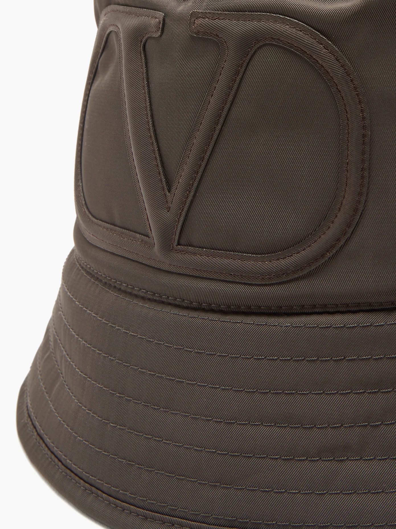 V-logo shearling-lined bucket hat - 2