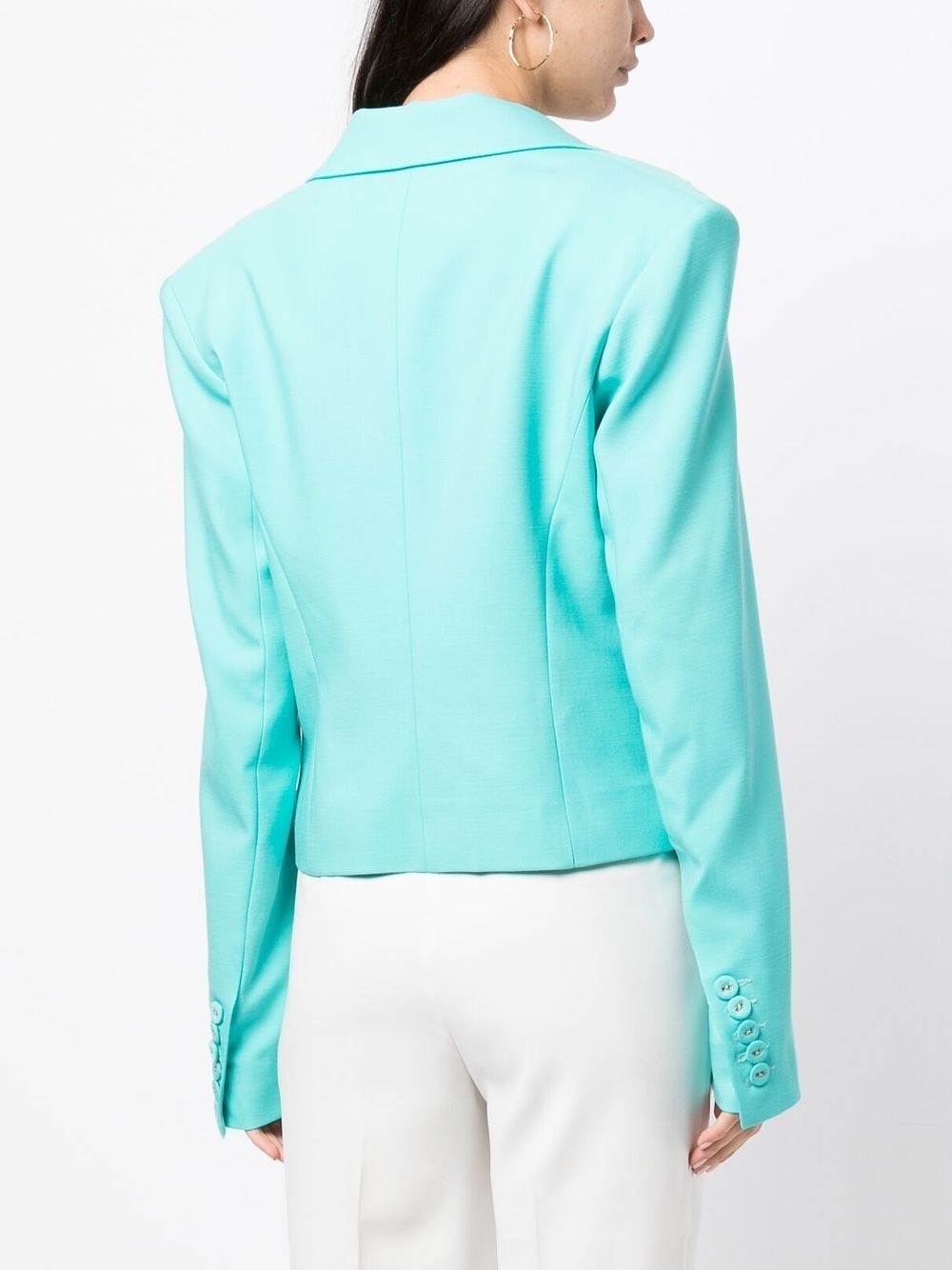 cropped padded-shoulder blouse - 4