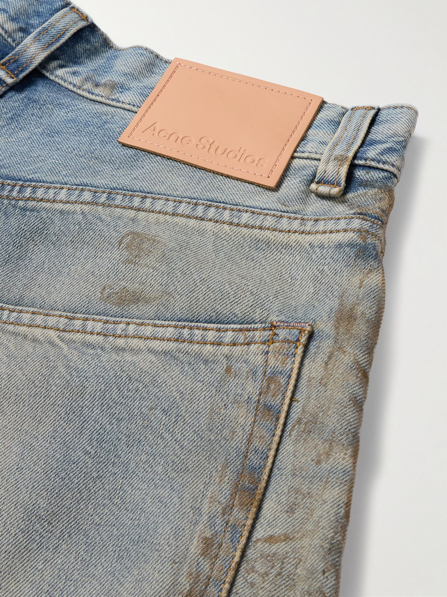 Straight-Leg Distressed Jeans Blue - 5