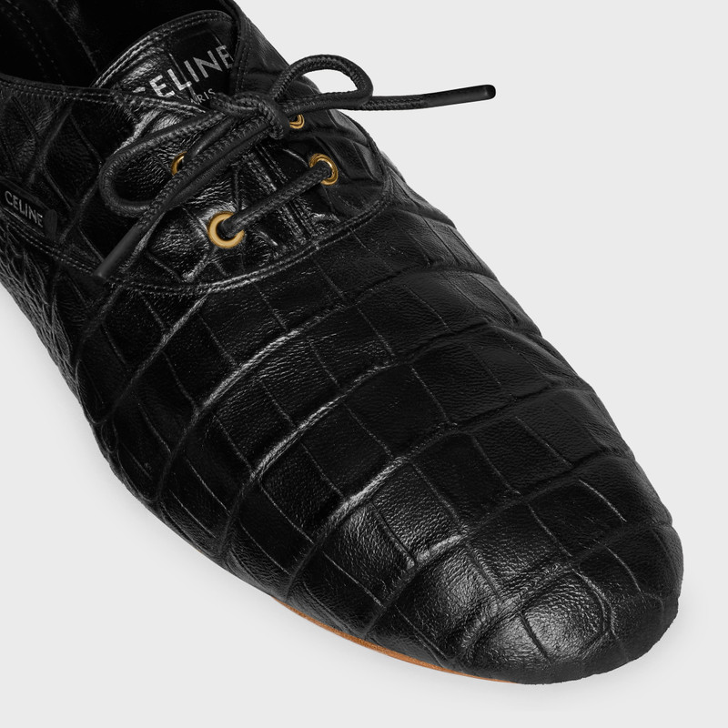 BALLET LACE-UP SHOE IN CROCODILE STAMPED LAMBSKIN 4