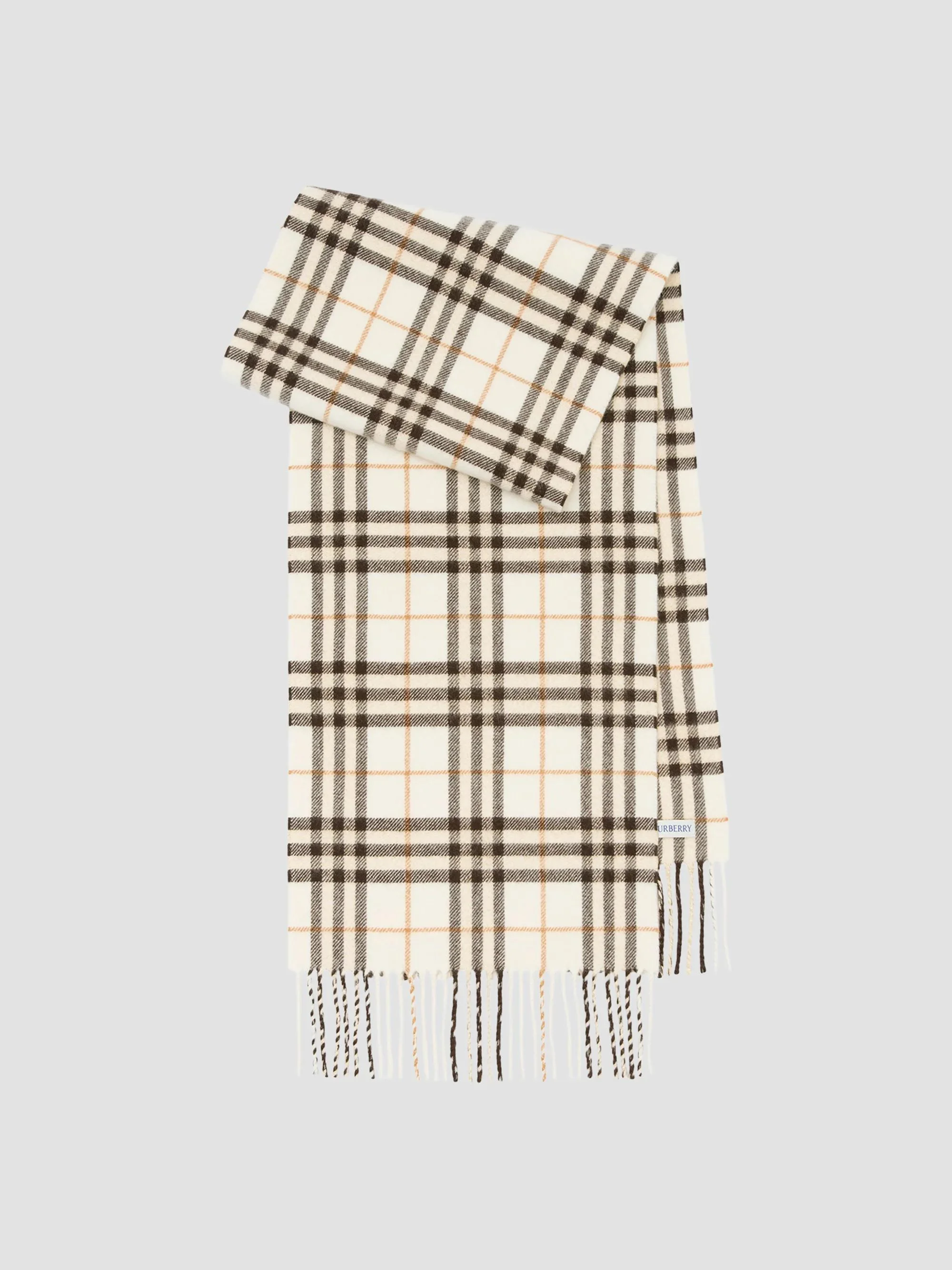 Women's Sparkle Check Cashmere Scarf - White - 1