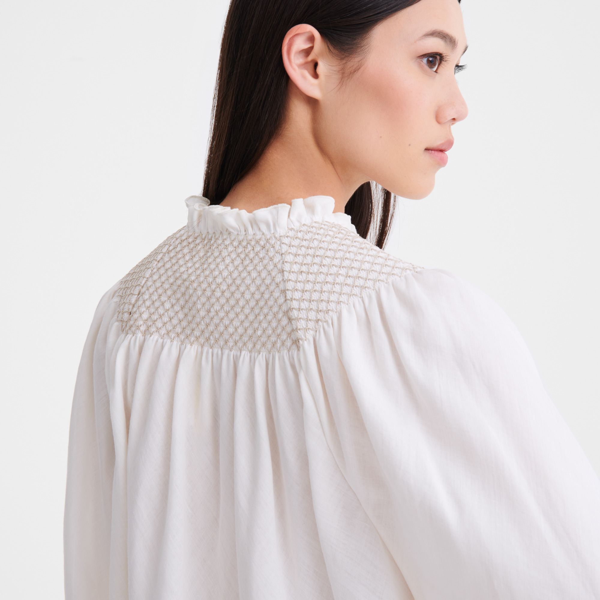 Blouse Ecru - Smocked veil - 6