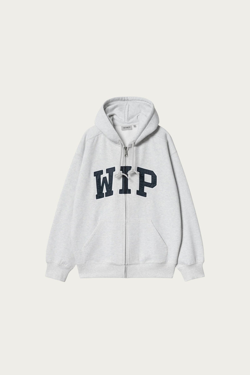 Hooded WIP Sweat Jacket - Ash Heather Stone Washed 1