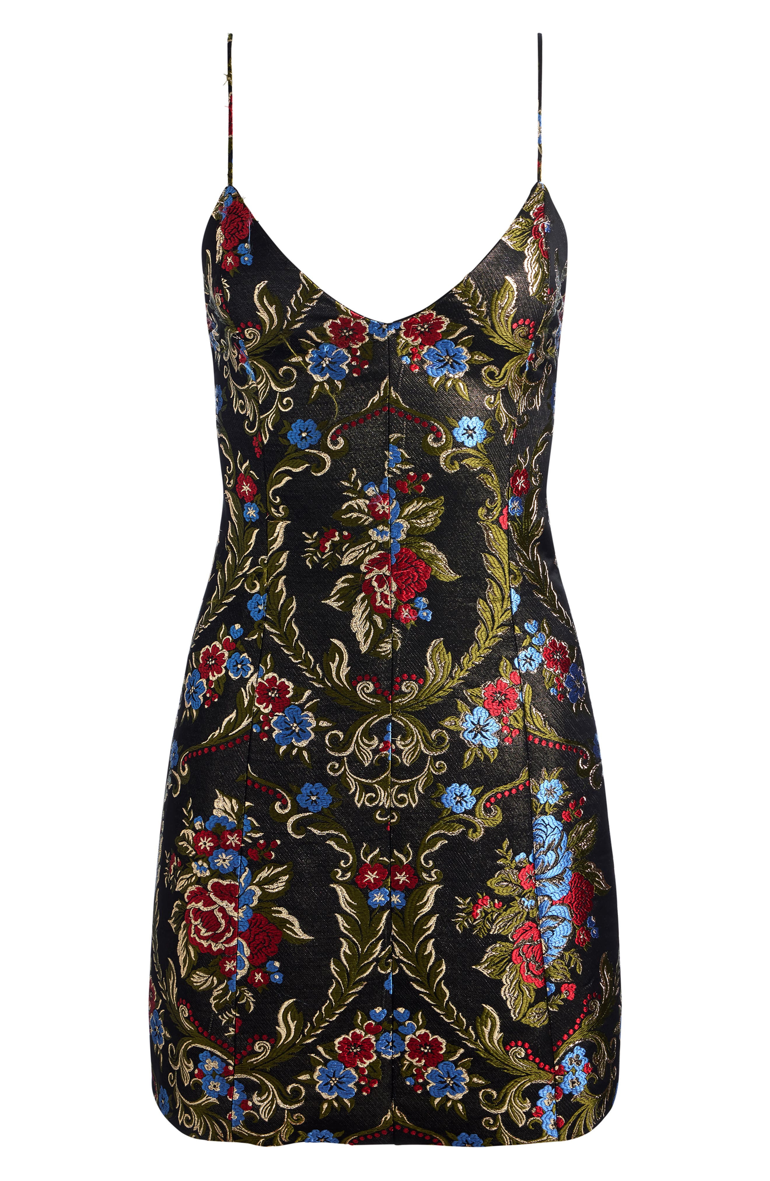 Alice + Olivia Tayla Floral Jacquard Lantern Minidress in Black/Multi at Nordstrom - 4