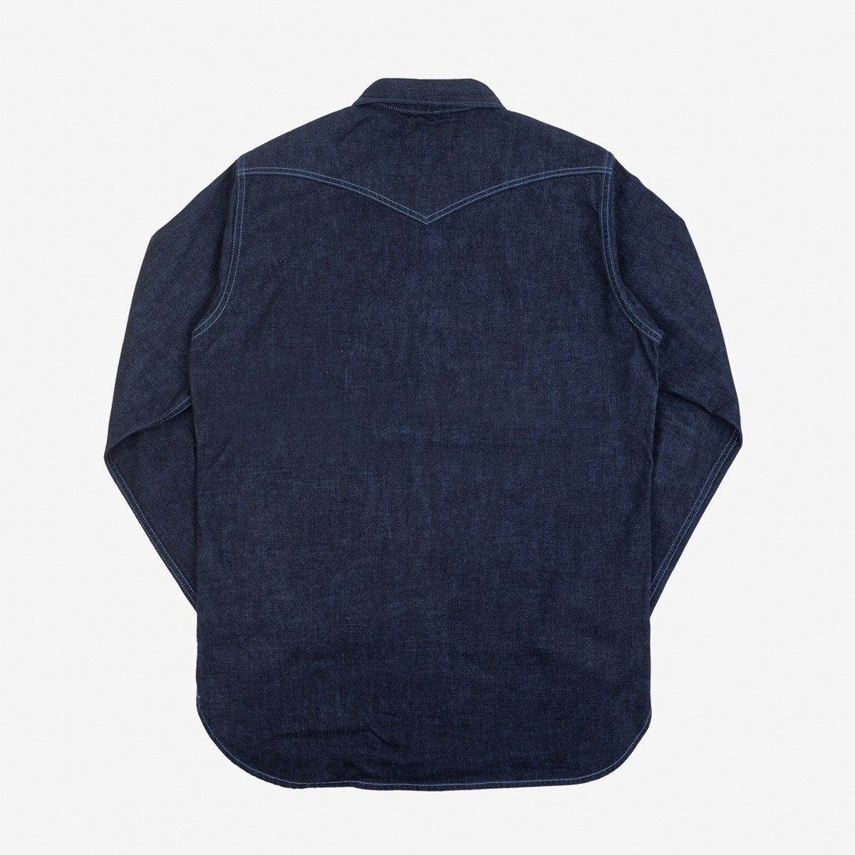 IHSH-352-BLU 10oz Selvedge Denim Western Shirt - Indigo Overdyed Blue - 5