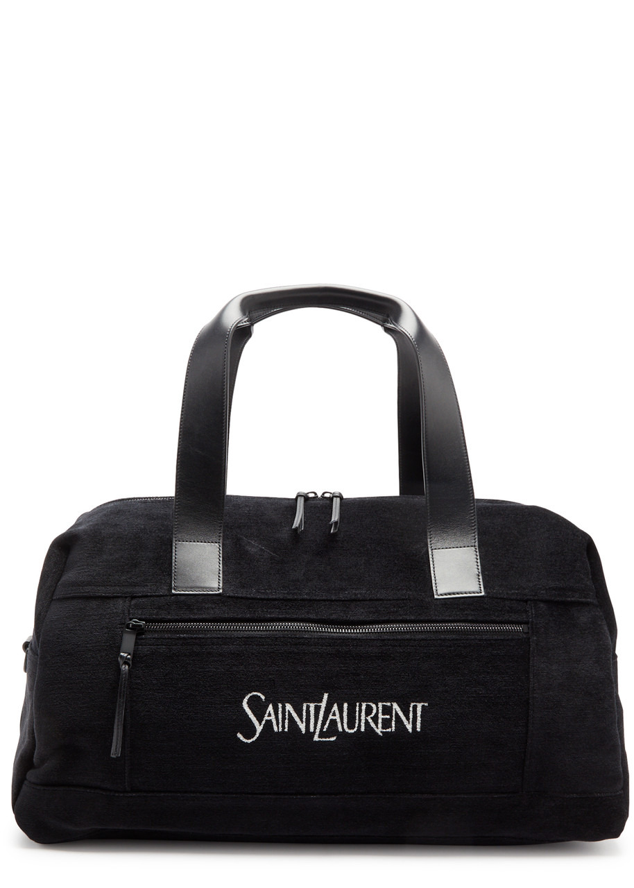 Logo-jacquard velvet holdall - 1