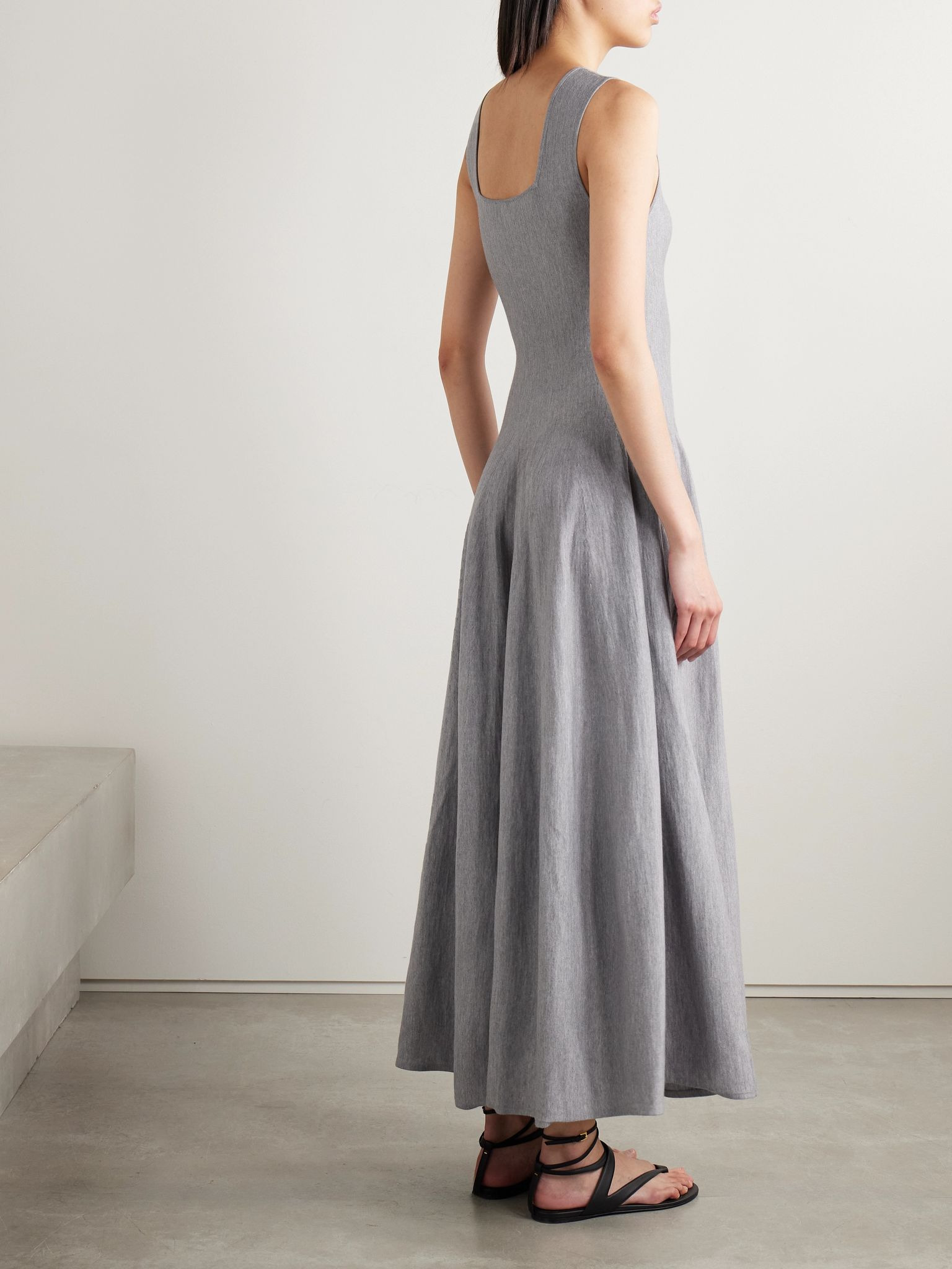 Jodie pleated wool midi dress Gray - 3