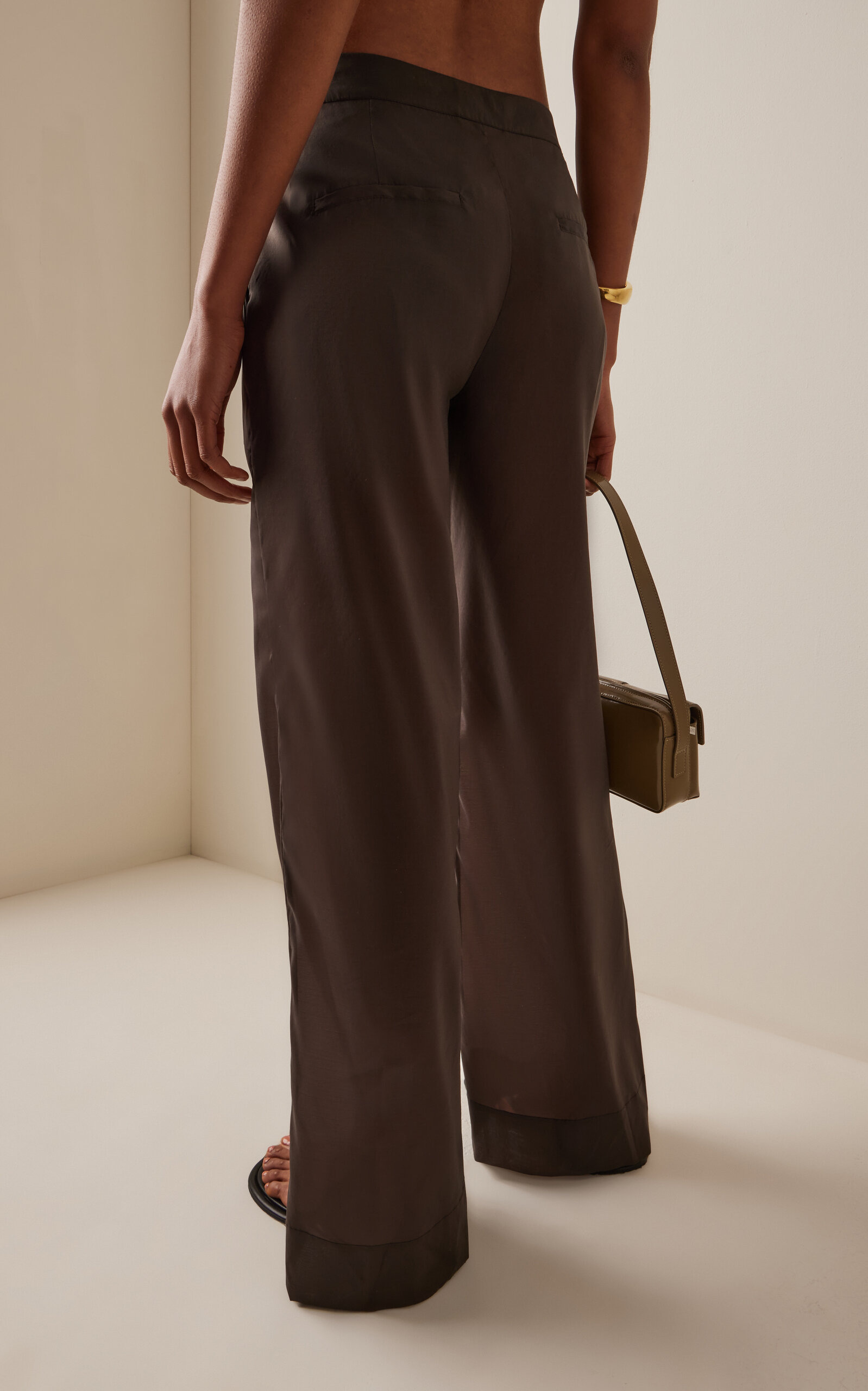 Transparent Silk-Blend Pants green - 4
