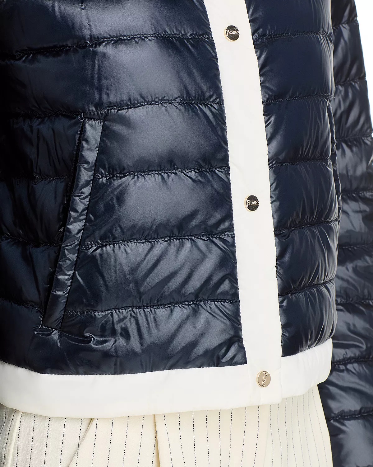 Matte Trim Quilted Short Jacket - 7