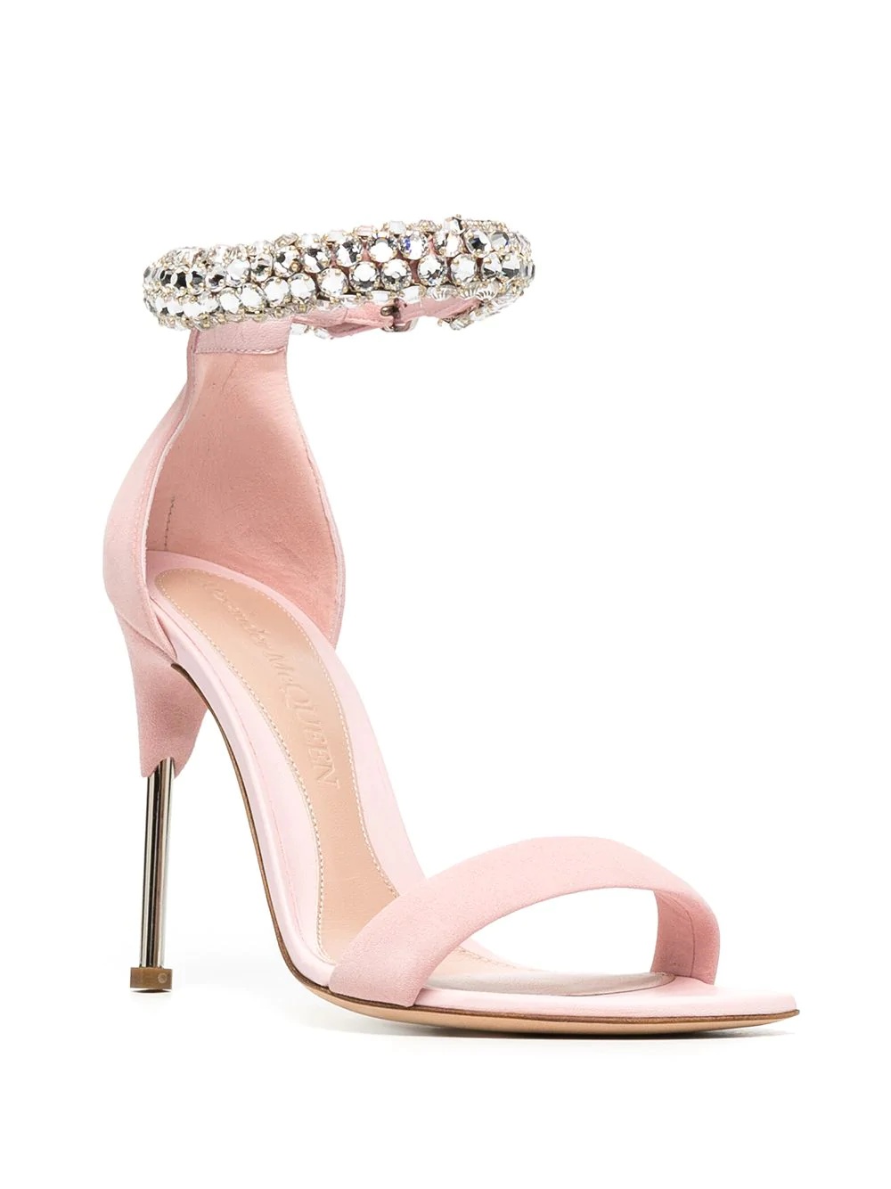 crystal-embellished ankle strap sandals - 2