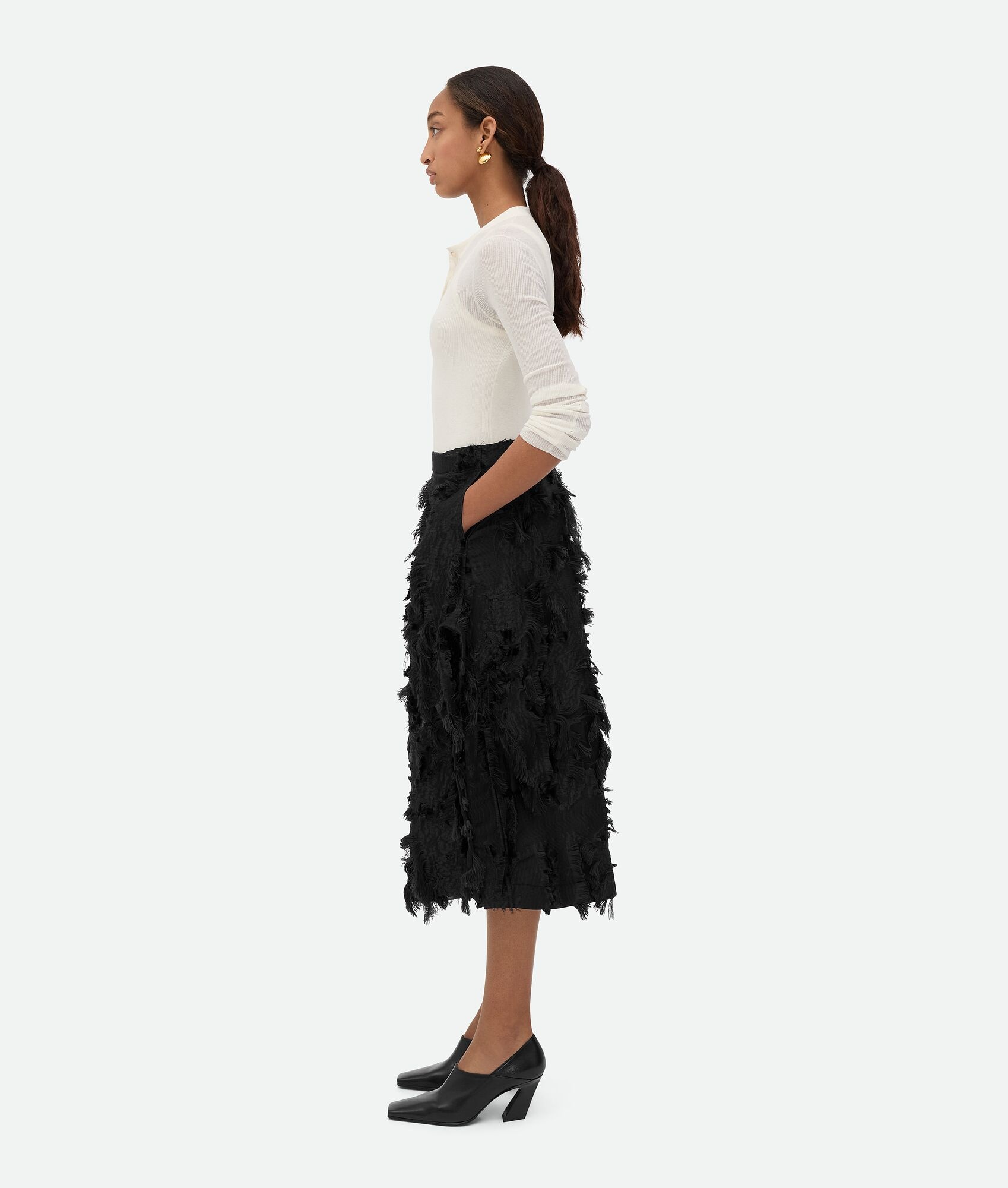 Viscose Fil Coupe Skirt - 2