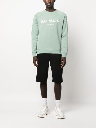 Balmain logo-print crew-neck sweatshirt outlook