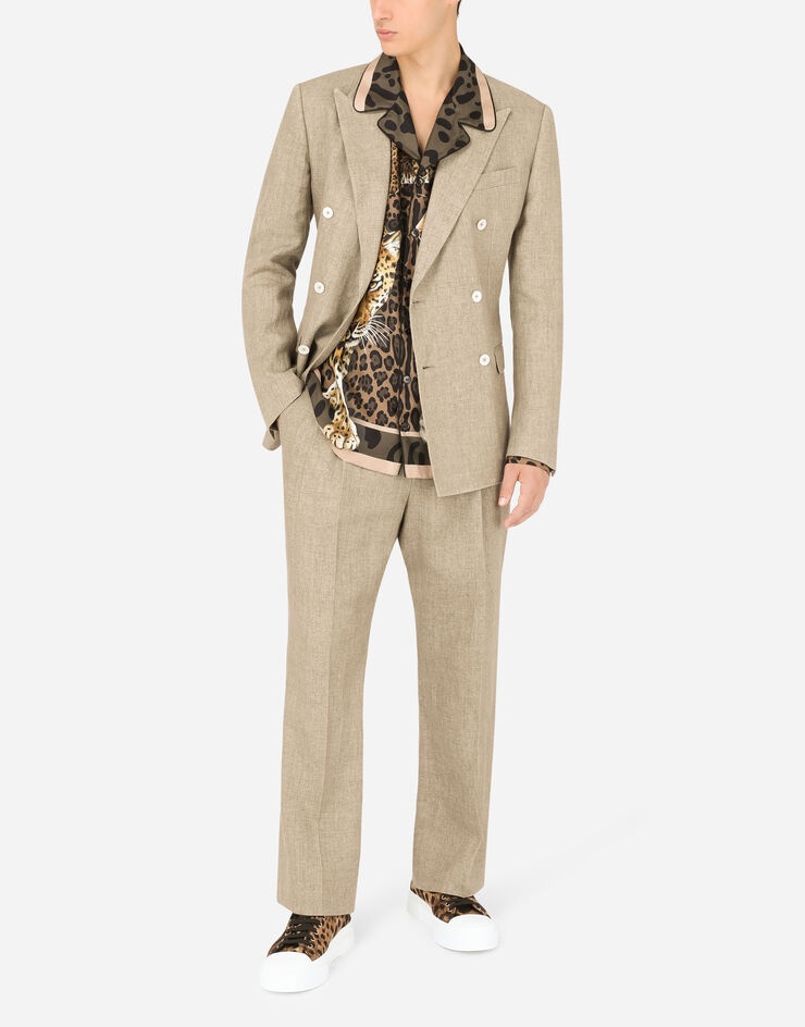 Silk pajama shirt with leopard print - 6