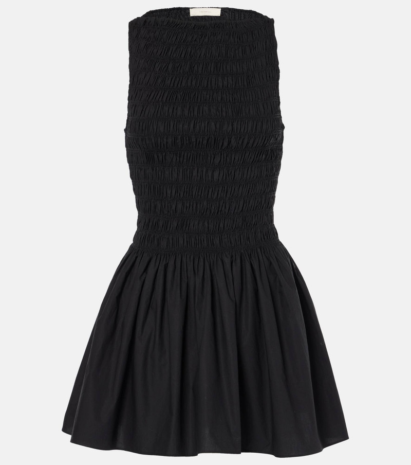 Shirred cotton minidress 1