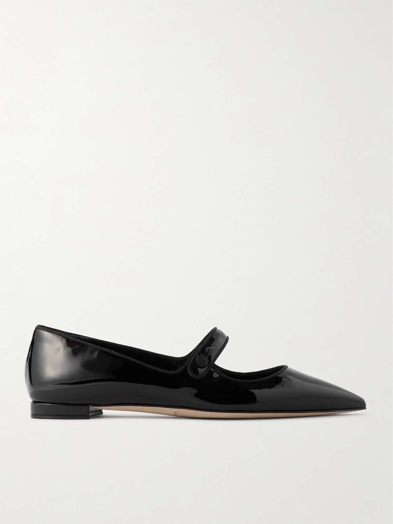 Campari grosgrain-trimmed patent-leather ballet flats - 1