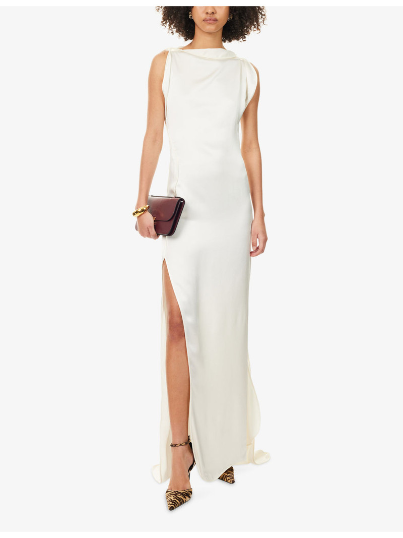 Victoria Beckham Rad Split-Sides Satin Maxi Dress outlook