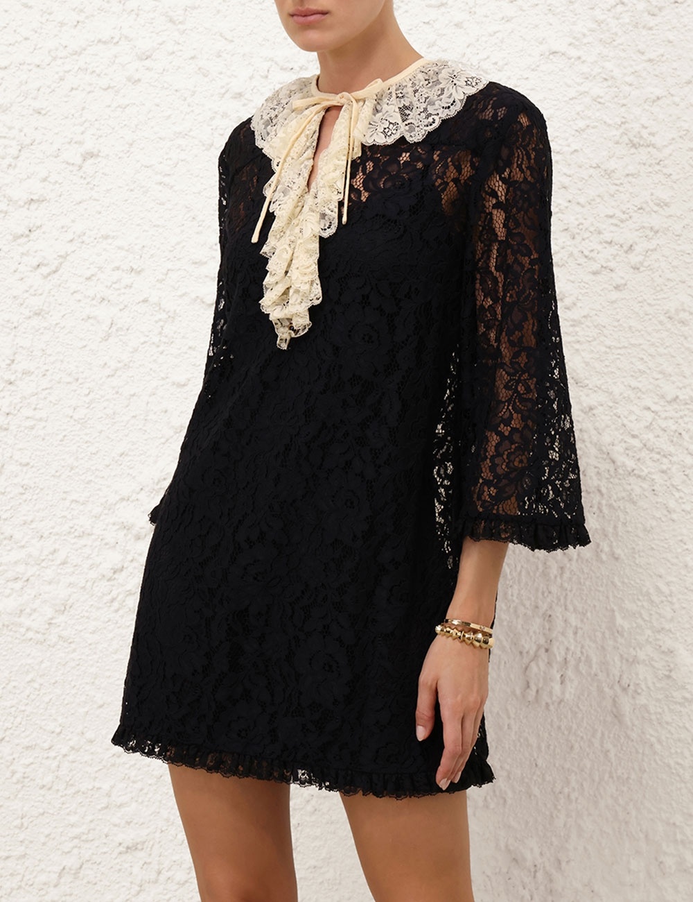 EDEN LACE FRILL MINI DRESS - 2