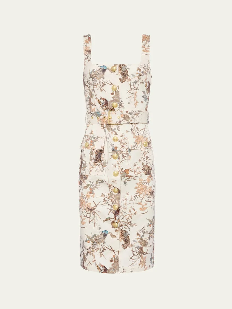 Tapestry Jungle Idy Button-Front Tank Dress - 1