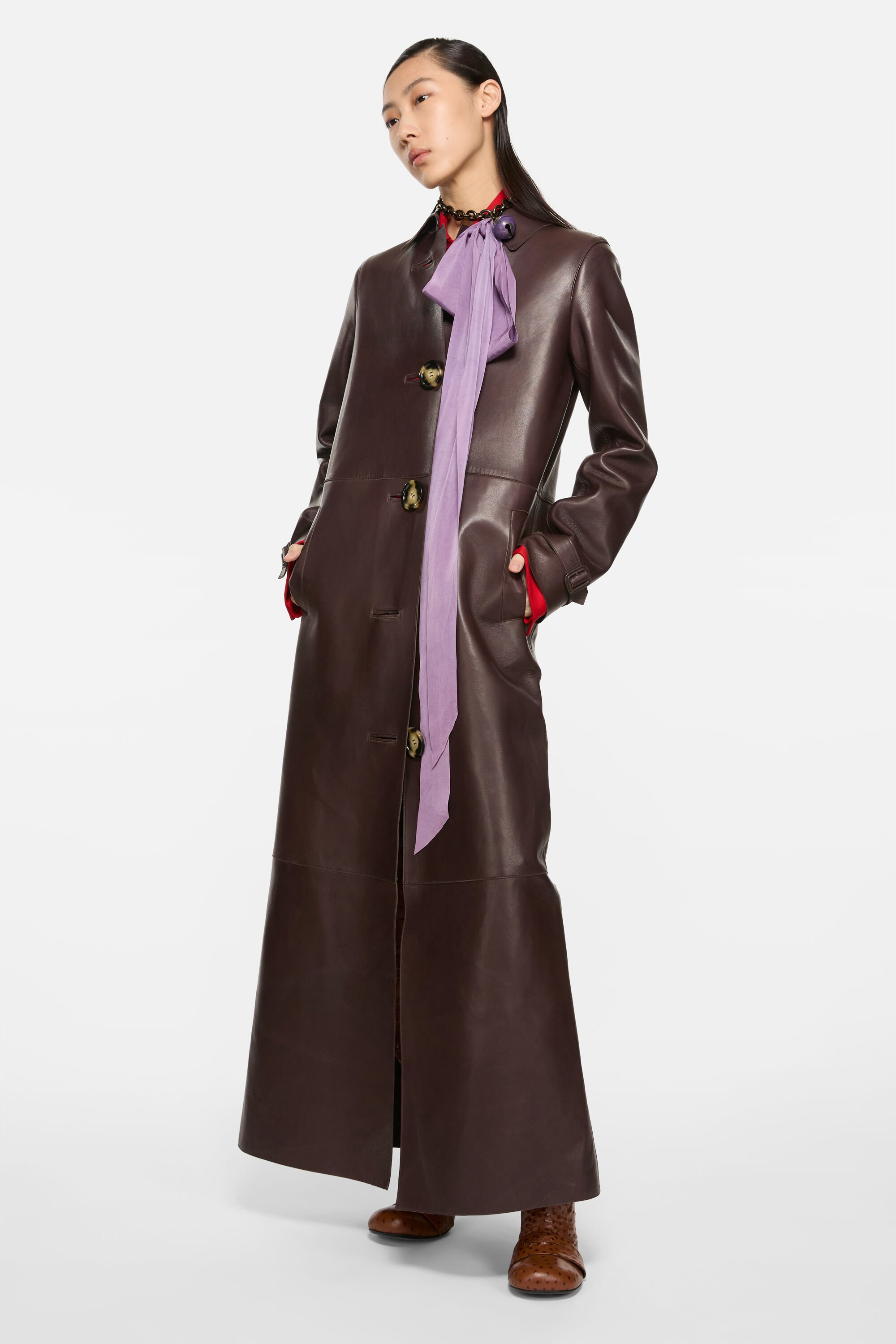 Leather coat - Chocolate brown - 2