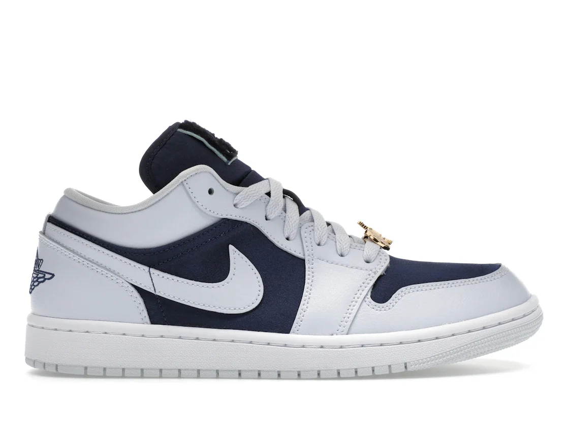 Jordan 1 Low SE Football Grey White Gym Red Midnight Navy (Women's) - 1