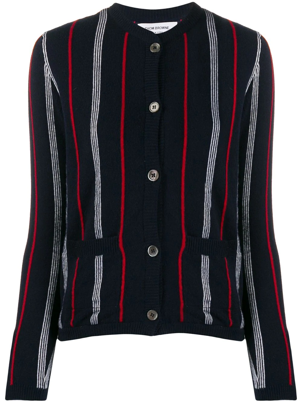 striped button-up cardigan - 1