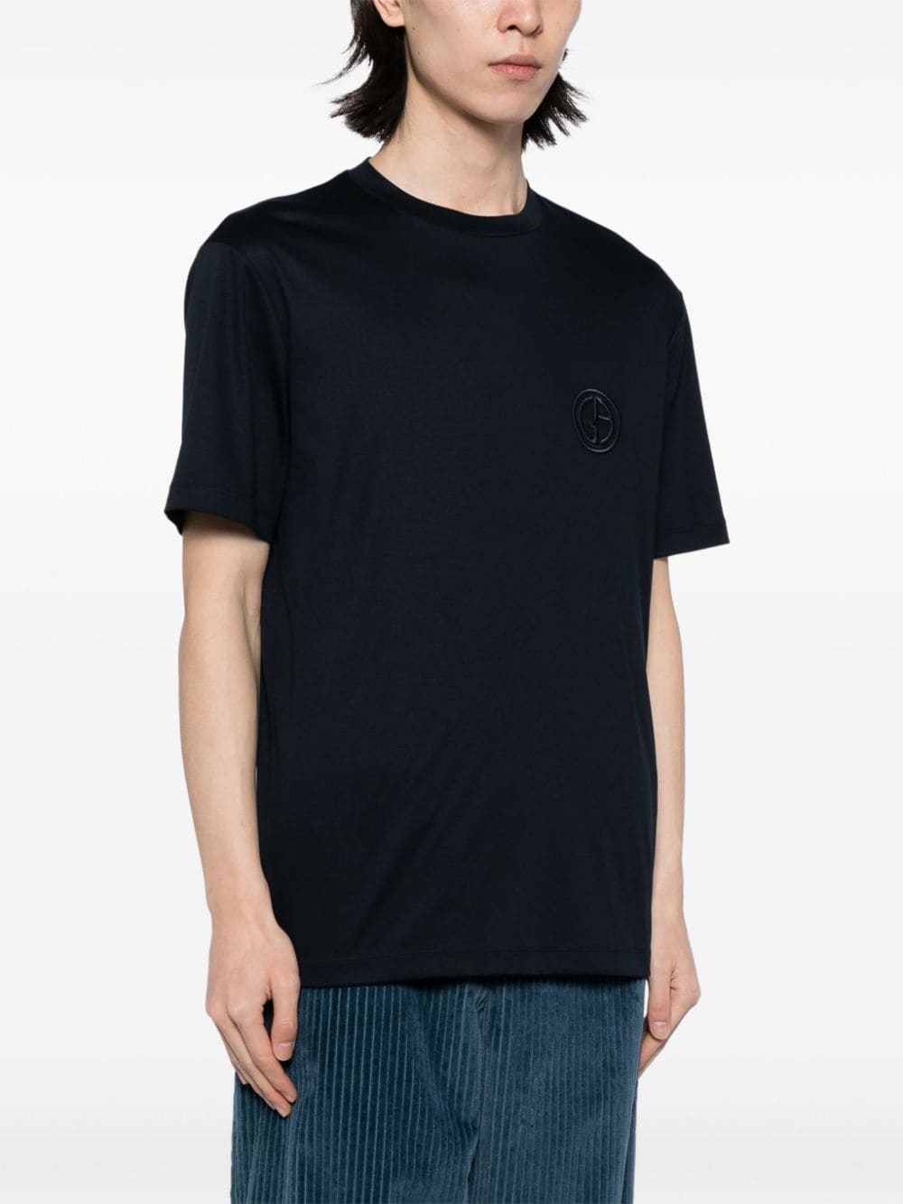 logo-embroidered cotton T-shirt - 3