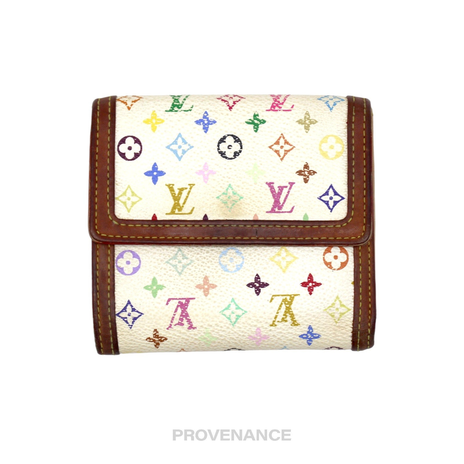 Louis Vuitton Elise Trifold Wallet - Monogram Multicolore White - 2