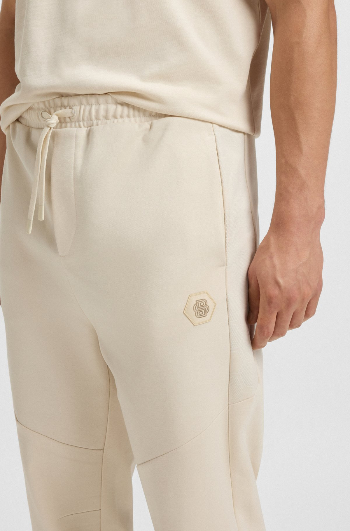 COTTON-BLEND TRACKSUIT BOTTOMS WITH DOUBLE B MONOGRAM - 3