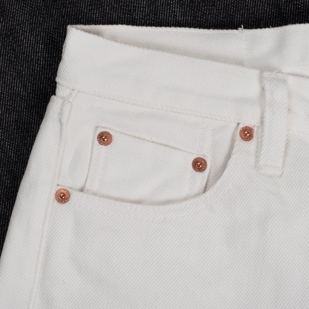 IH-634S-WH 21oz Selvedge Denim Straight Cut Jeans - White - 5