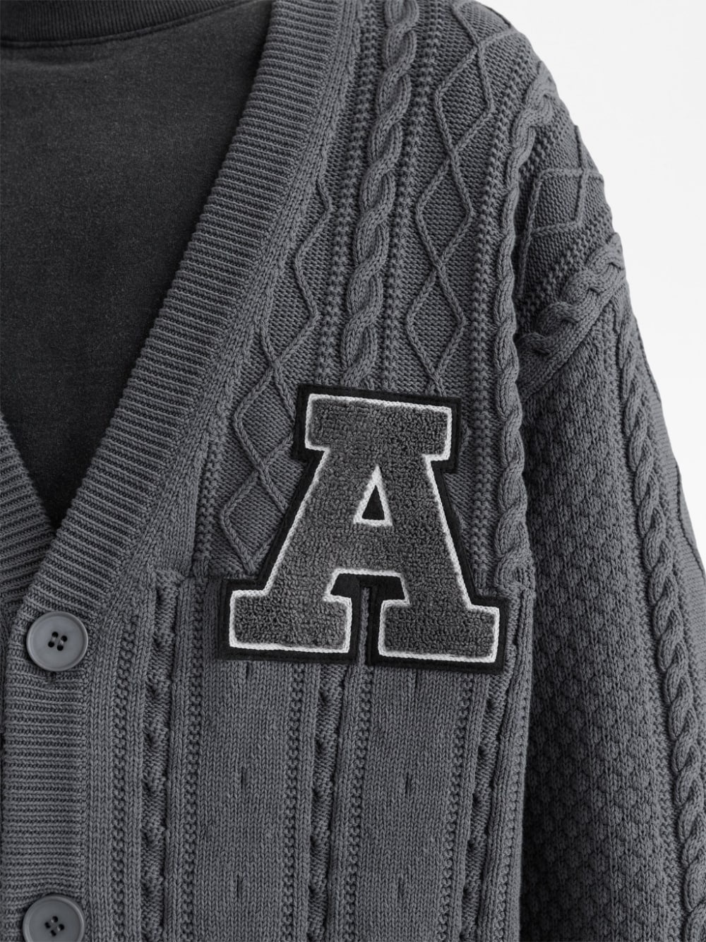 Alpha logo-appliqué cardigan - 4