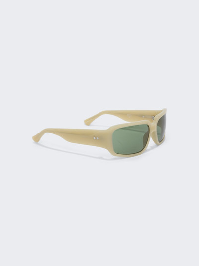 LINDA FARROW Classic Sunglasses Yellow Silver And Green outlook