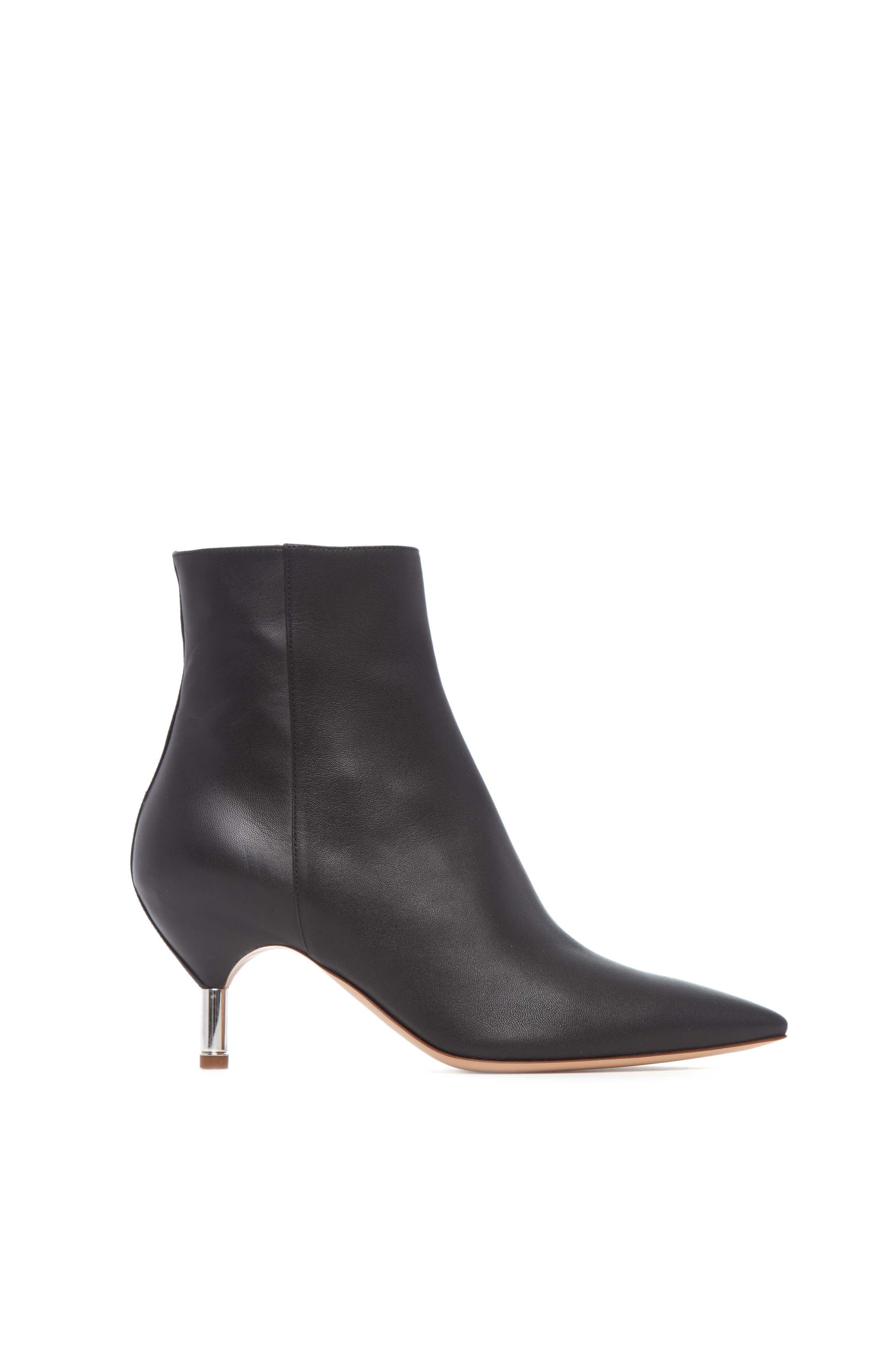 Valeria Heeled Boot in Black Leather - 1