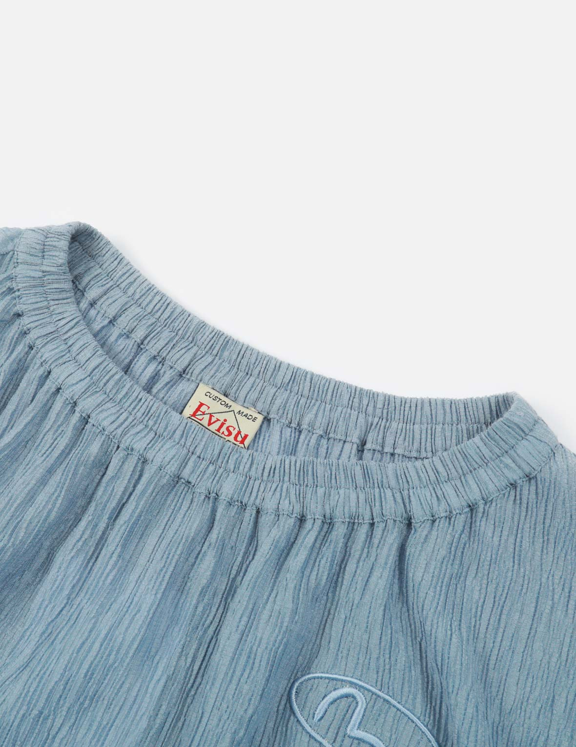 SEAGULL BADGE EMBROIDERY DROP-SHOULDER BLOUSE - 5