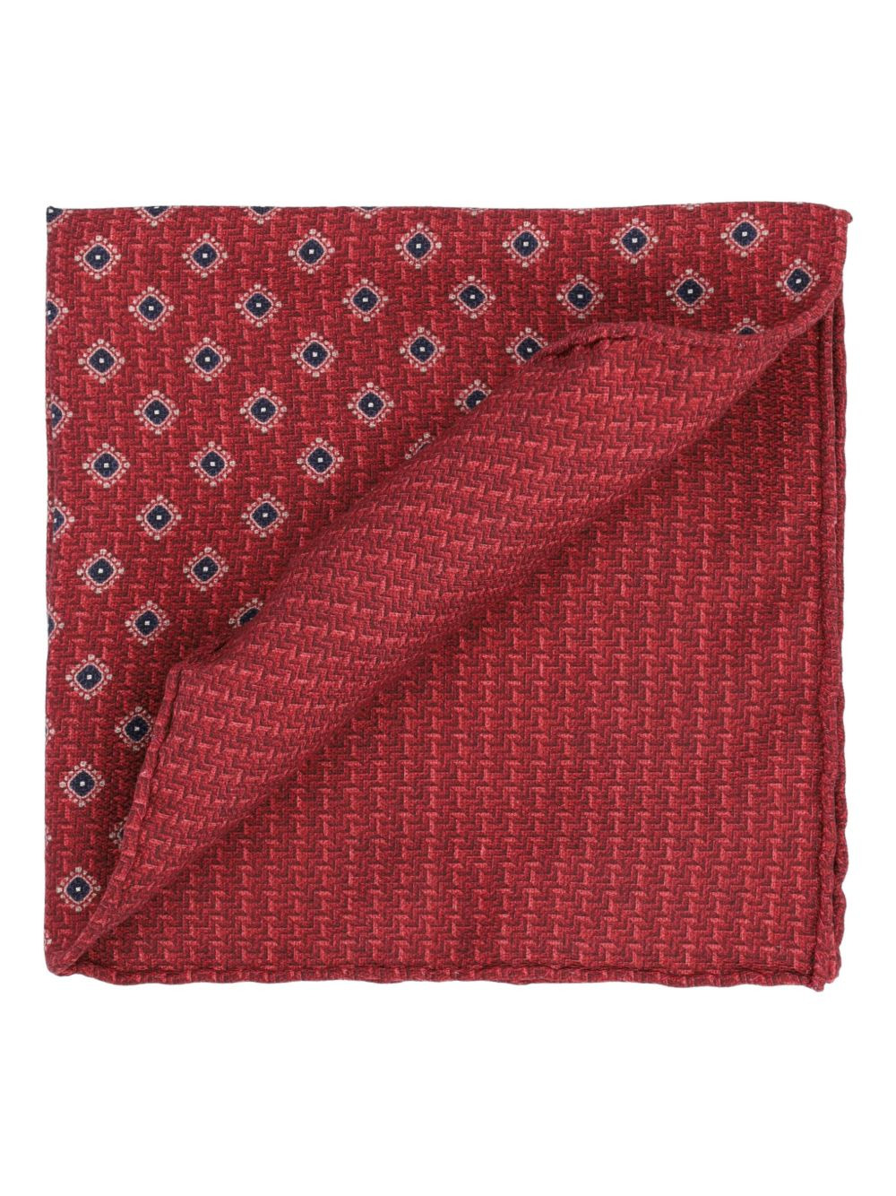 geometric-pattern silk pocket square - 2