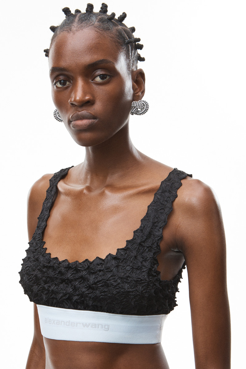 LOGO ELASTIC BAND BRA IN SHIBORI SATIN 5