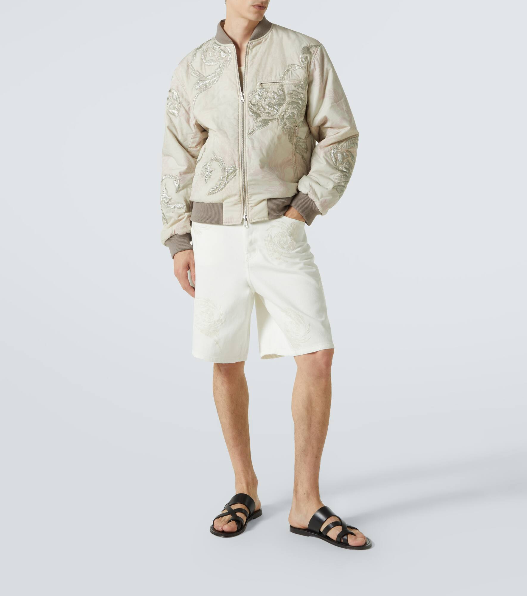 Embroidered denim Bermuda shorts - 2