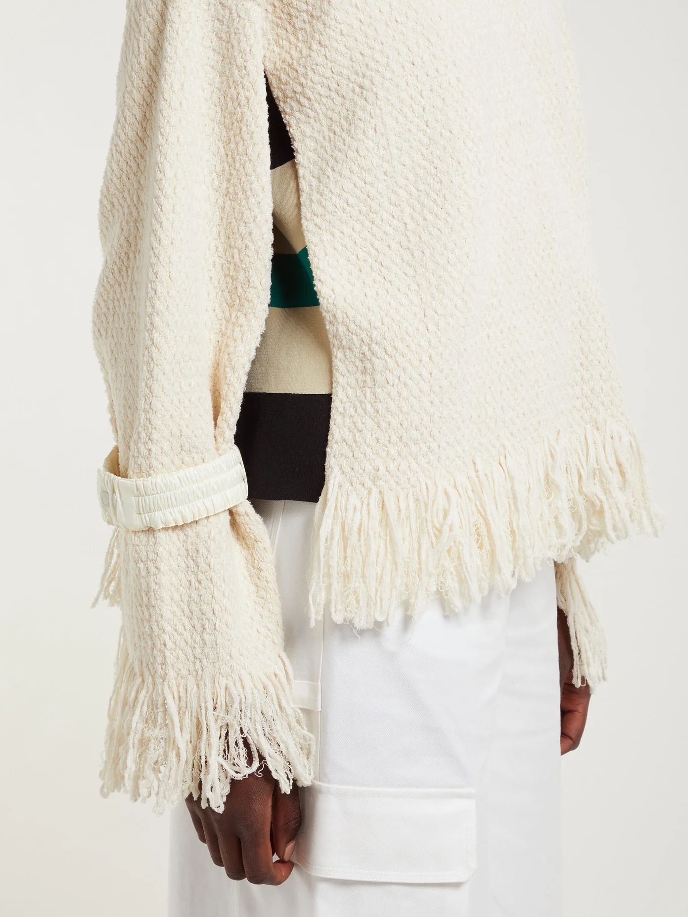 Fringed cotton-blend sweater - 5