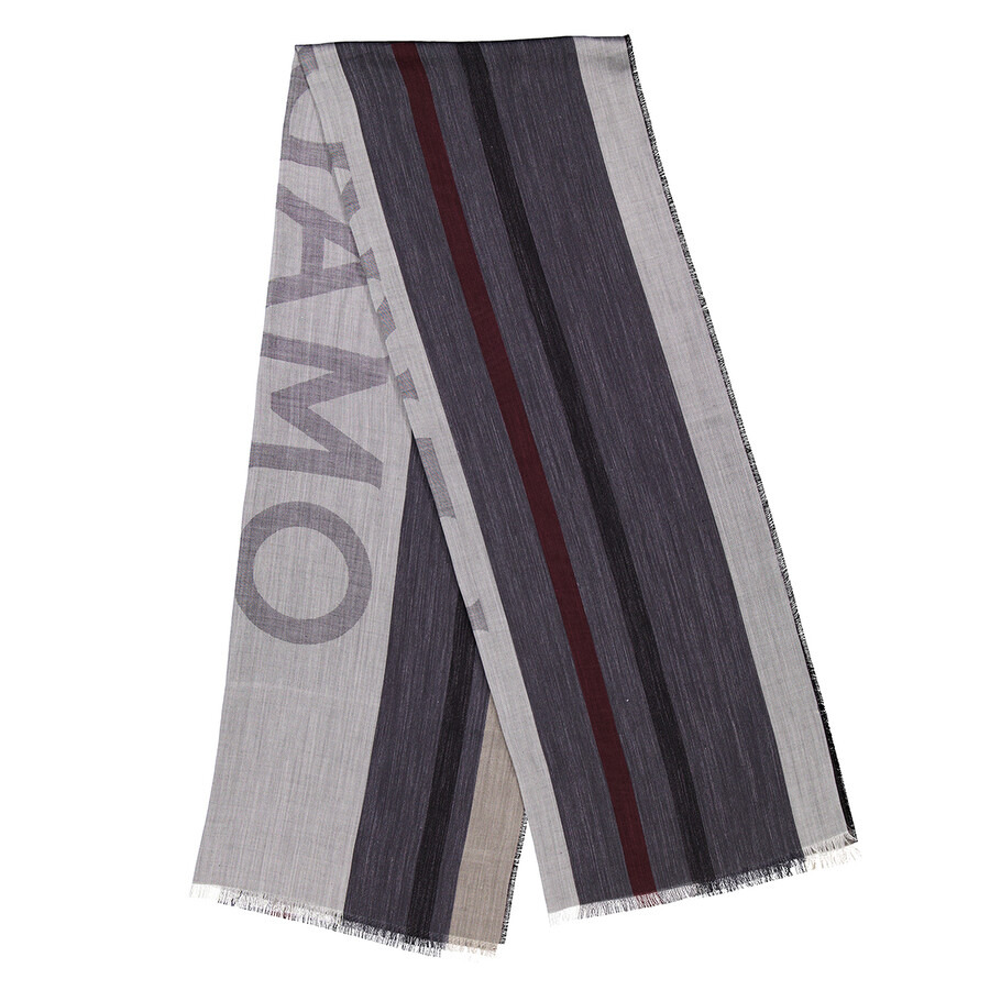Ferragamo Striped Fringed-Edge Silk-Linen Blend Scarf - 4