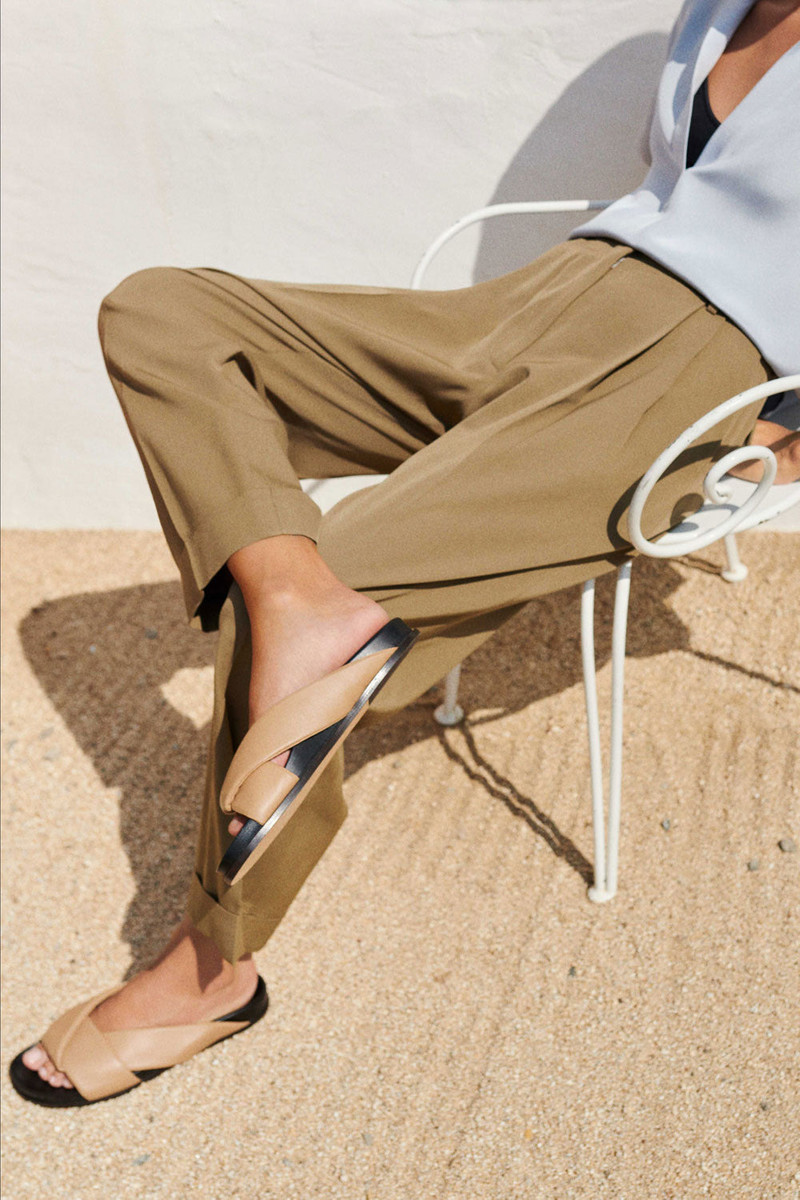 Emme Parsons FOLDED SLIDE IN TAN NAPPA outlook