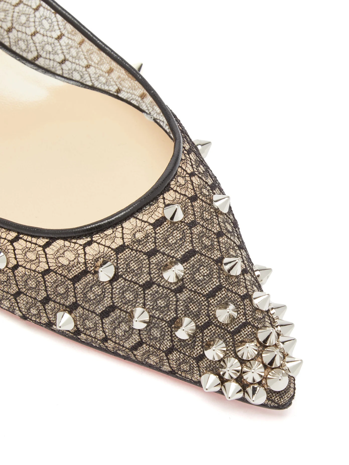 Spike-embellished lace ballet flats - 6