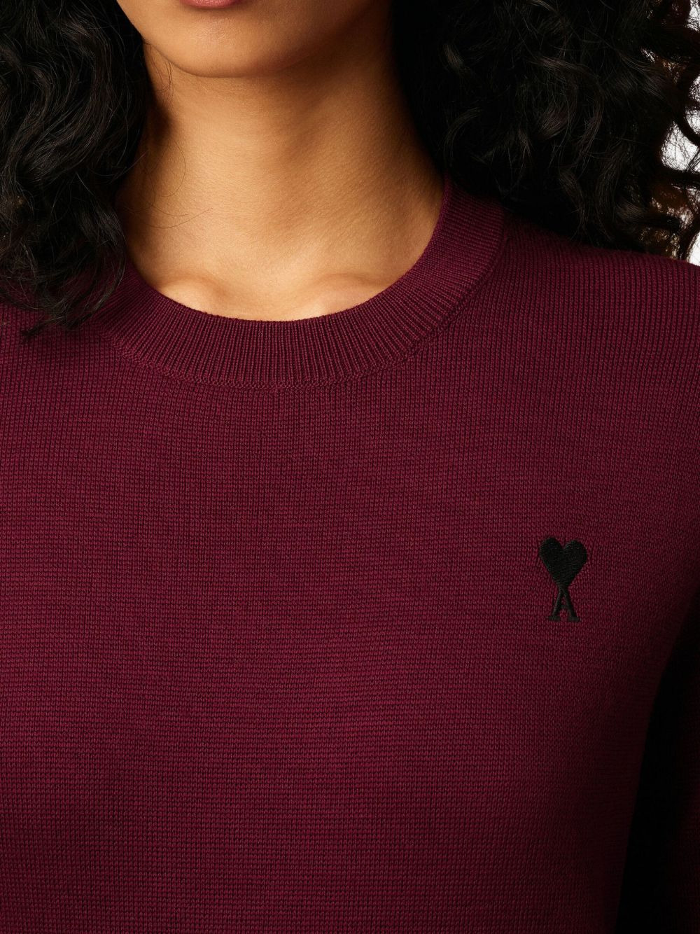 heart-embroidered wool sweater - 6