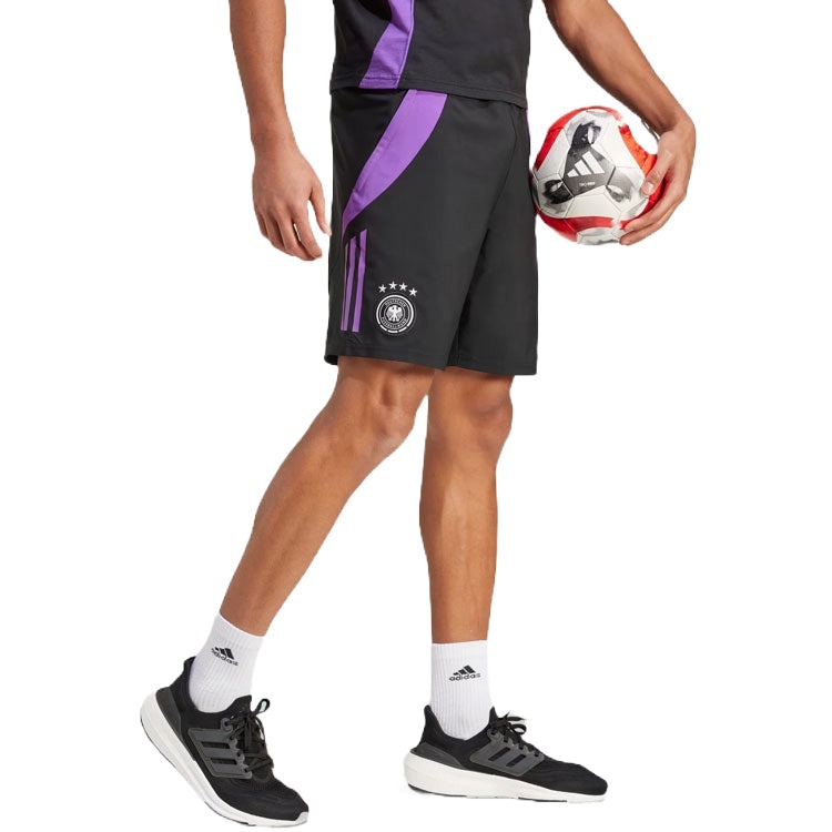 adidas Germany Tiro 24 Competition Downtime Shorts Asia Sizing 'Black Purple' IP8258 - 2