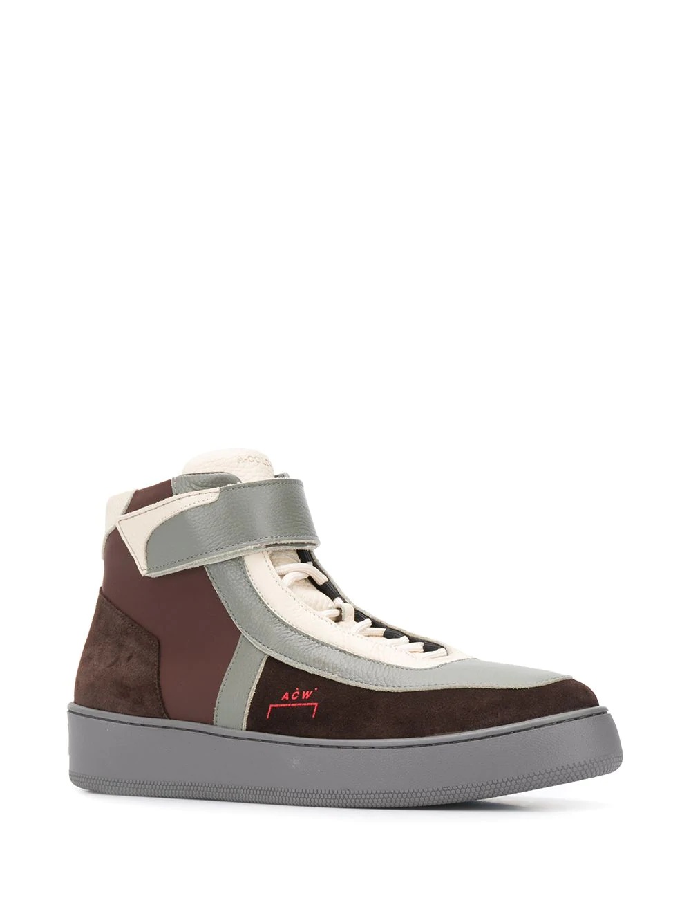 logo printed high top sneakers - 2