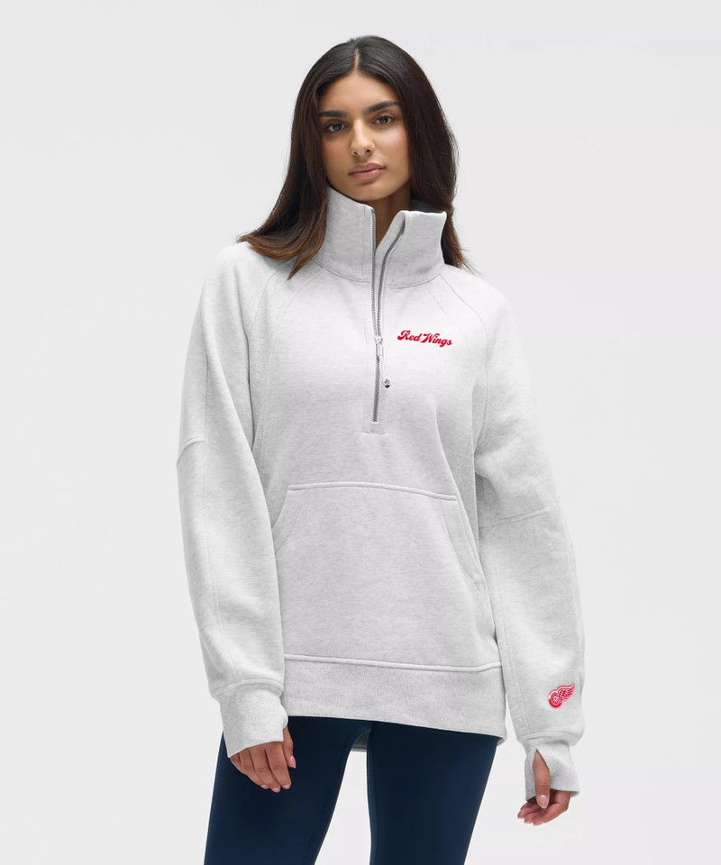 Scuba Oversized Funnel-Neck Half Zip Long *Detroit Red Wings 1