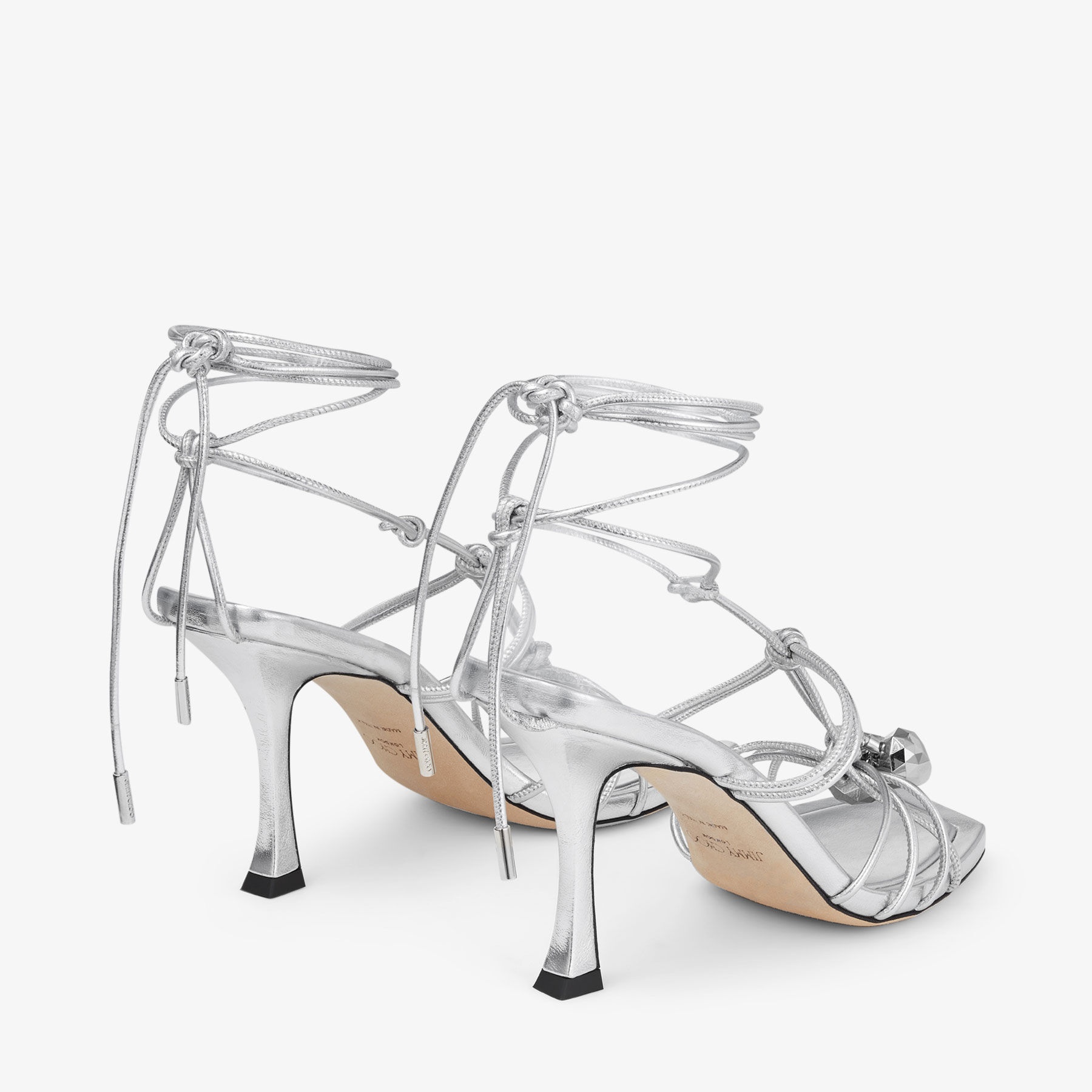 Jemma 90
Silver Metallic Nappa Sandals - 5