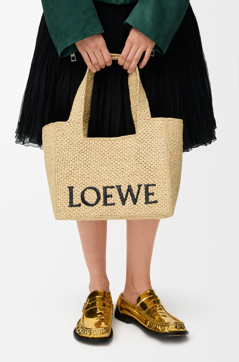 Loewe Medium LOEWE Font Tote in raffia outlook
