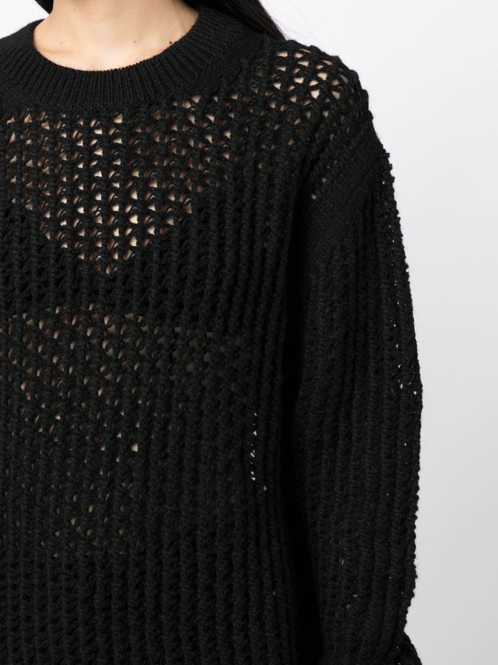 open-knit wool jumper - 5