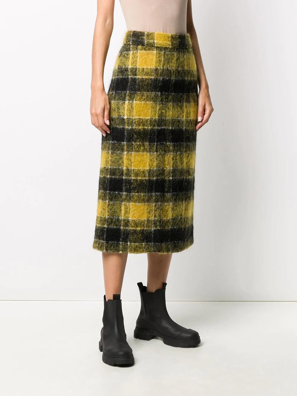 checked tweed skirt - 3