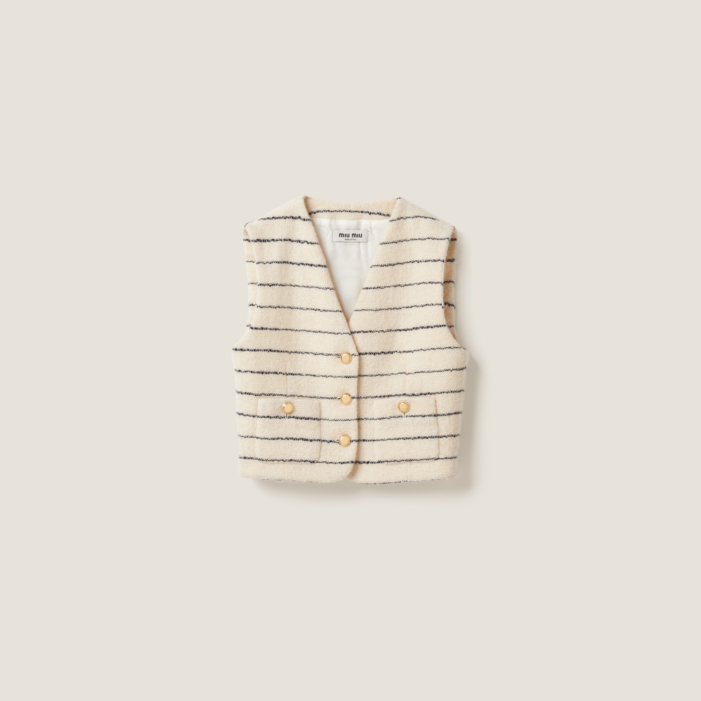 Single-breasted bouclé vest - 1